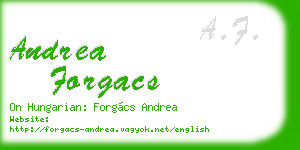 andrea forgacs business card